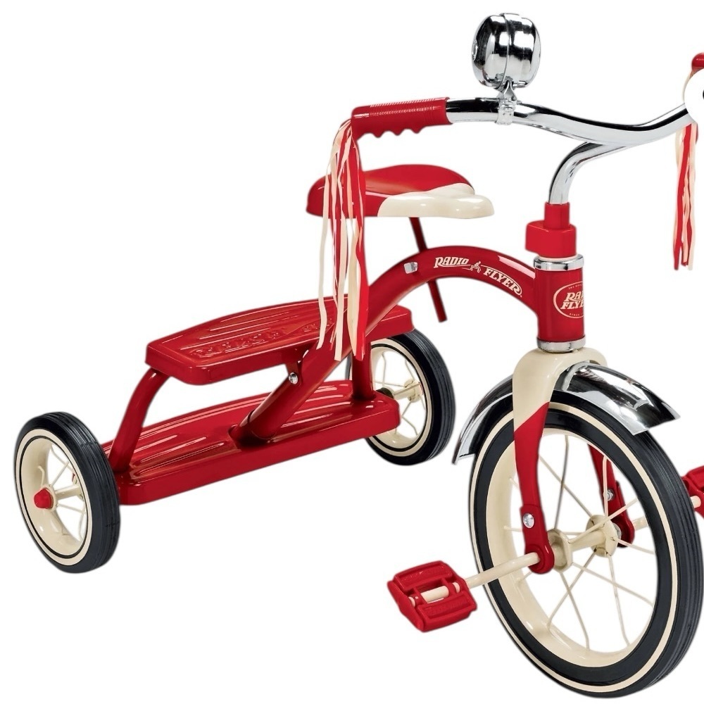 New In Box! Radio Flyer Retro Classic Red Dual Deck Tricycle Kids Ride On Toy - Picture 5 of 5